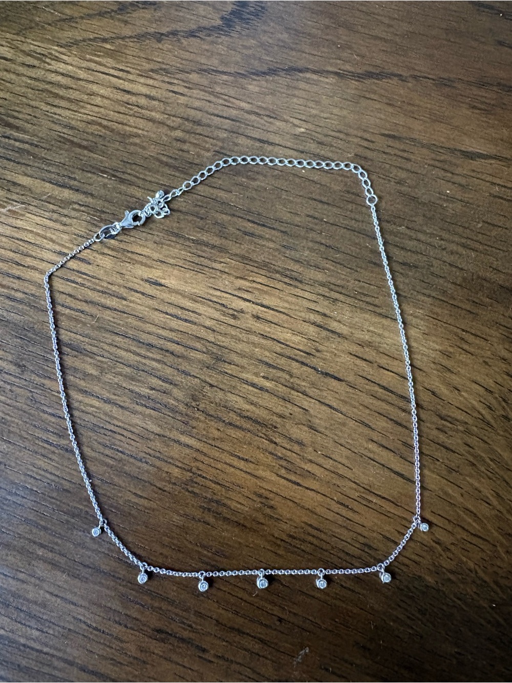 Kay’s Jewelry Choker Diamond Chips Necklace 925 Sterling Silver
